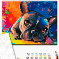 Картина по номерам BrushMe Разноцветный бульдог BS28895FC 50 x 40 см / Горизонтальная photo 2