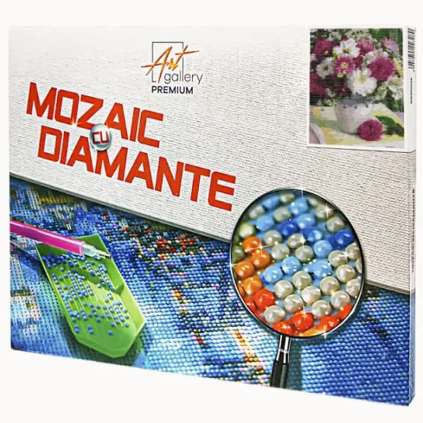 Mozaic Art Galery Premium Buchet de bujori albi și roz  /  photo 1