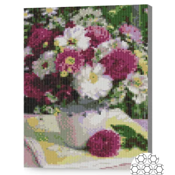 Mozaic Art Galery Premium Buchet de bujori albi și roz  /  photo 2