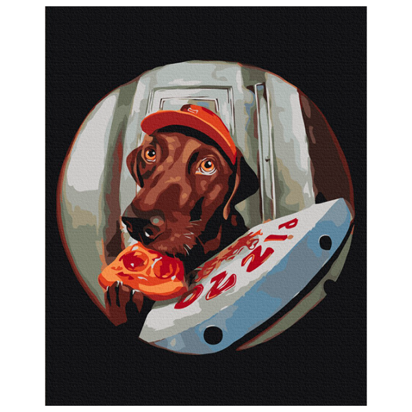 Pictură pe numere BrushMe Livrare de pepperoni BS53516FC 50 x 40 cm / Verticală photo 1