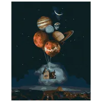 Pictură pe numere BrushMe Casă în stratosferă BS41119FC 50 x 40 cm / Verticală