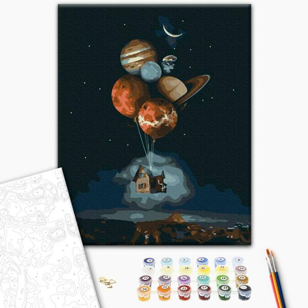 Pictură pe numere BrushMe Casă în stratosferă BS41119FC 50 x 40 cm / Verticală photo 3