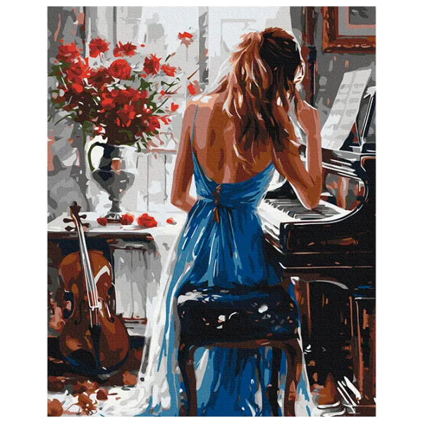 Pictură pe numere BrushMe Moment melodic BS54067FC 50 x 40 cm / Verticală photo 1