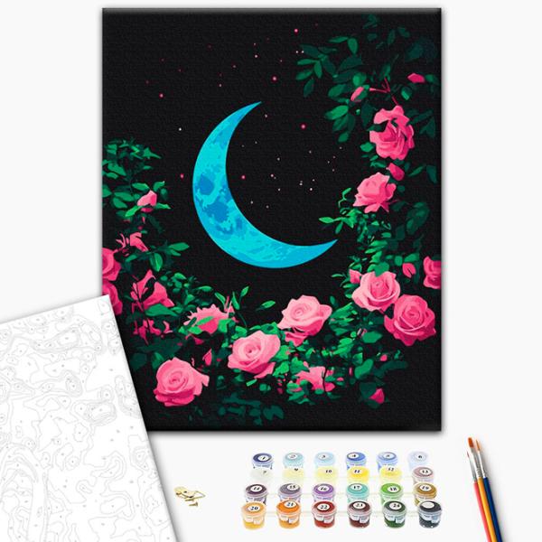 Pictură pe numere BrushMe Luna înflorită BS54153FC 50 x 40 cm / Verticală photo 3 Pictură pe numere BrushMe Luna înflorită BS54153FC 50 x 40 cm / Verticală photo 3