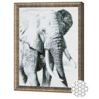 Mozaic New World Elefant în alb-negru / photo 2