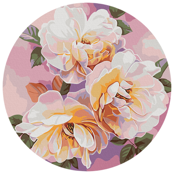 Картина по номерам BrushMe Белые розы RC00076FC 30 x 30 см / Вертикальная photo 1