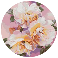 Картина по номерам BrushMe Белые розы RC00076FC 30 x 30 см / Вертикальная