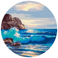 Pictură pe numere BrushMe Dimineața la mare RC00049FC 30 x 30 cm / Verticală