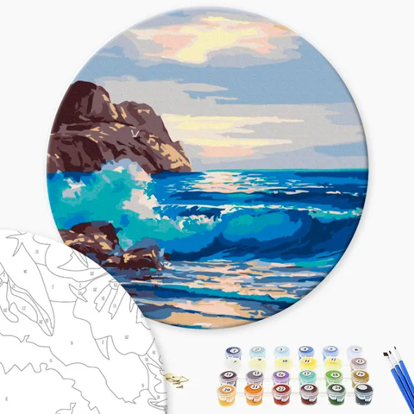 Pictură pe numere BrushMe Dimineața la mare RC00049FC 30 x 30 cm / Verticală photo 2