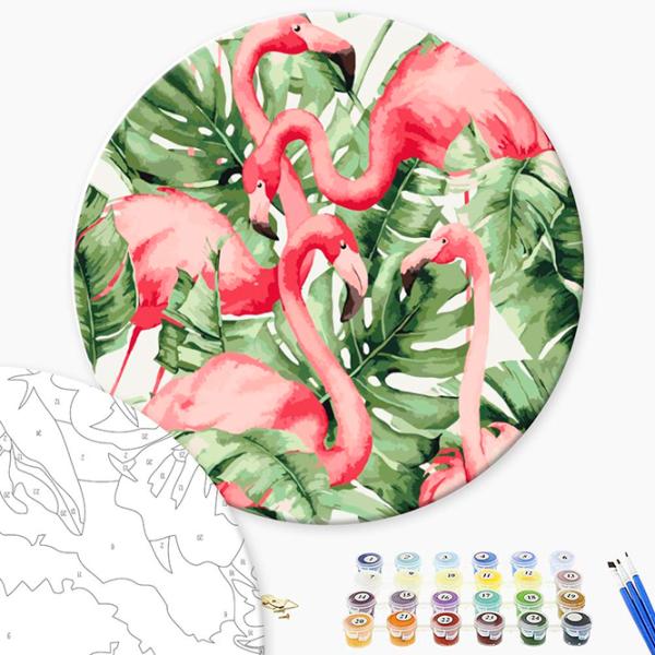 Pictură pe numere BrushMe Flamingo în tropice RC00017FC 30 x 30 cm / Verticală photo 2