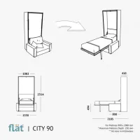 Canapea Flat City (281551) Stofă / White photo 5