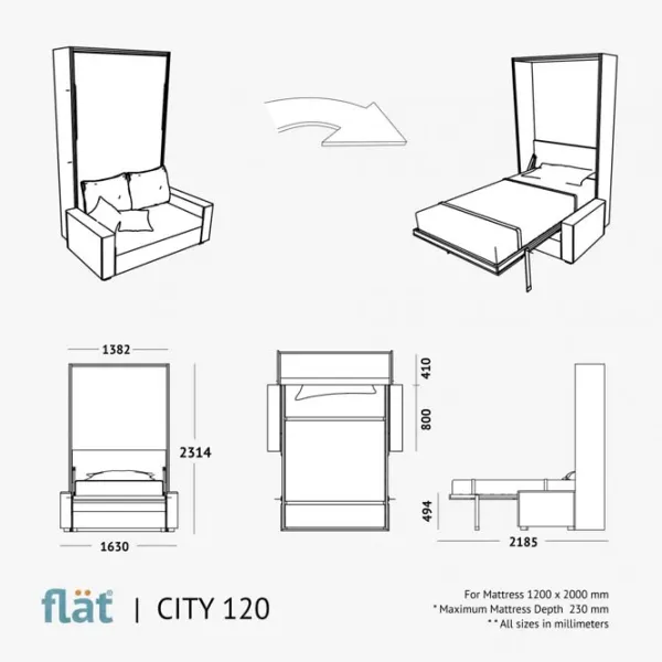 Canapea Flat City (281551) Stofă / White photo 4 Canapea Flat City (281551) Stofă / White photo 4