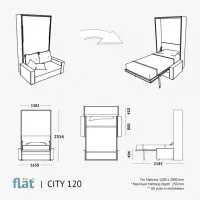 Canapea Flat City (281551) Stofă / White photo 4