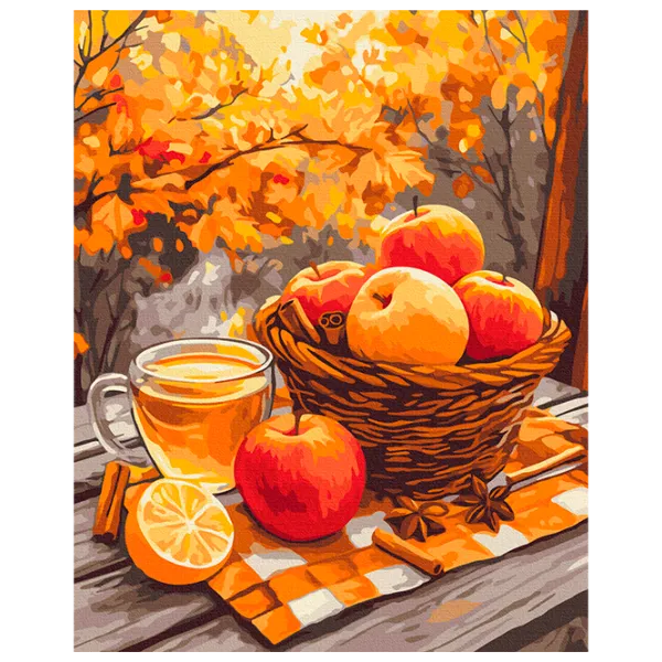 Pictură pe numere BrushMe Mere cu scorțișoară BS54181FC 50 x 40 cm / Verticală photo 1