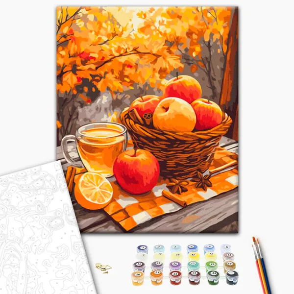 Pictură pe numere BrushMe Mere cu scorțișoară BS54181FC 50 x 40 cm / Verticală photo 3