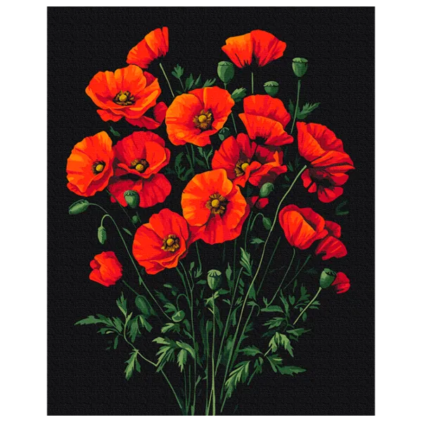 Pictură pe numere BrushMe Farmecul macilor BS54146FC 50 x 40 cm / Verticală photo 1