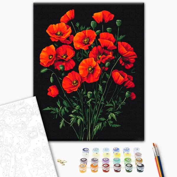 Pictură pe numere BrushMe Farmecul macilor BS54146FC 50 x 40 cm / Verticală photo 3