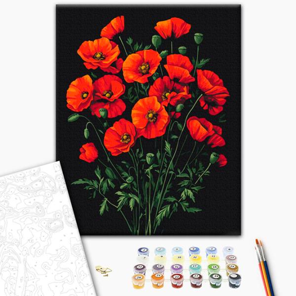 Pictură pe numere BrushMe Farmecul macilor BS54146FC 50 x 40 cm / Verticală photo 3