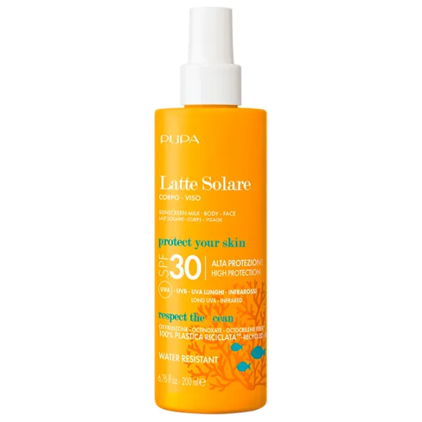 Spray de protecție solară Pupa Sunscreen Milk SPF30 Yellow / 0.2l photo 1 Spray de protecție solară Pupa Sunscreen Milk SPF30 Yellow / 0.2l photo 1