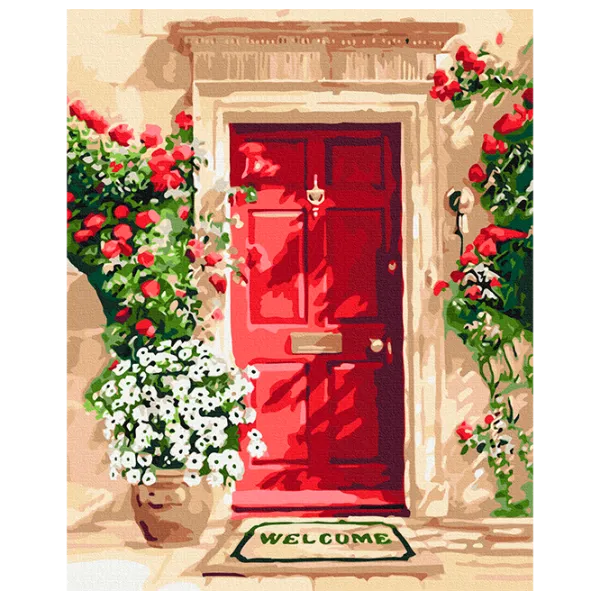 Pictură pe numere BrushMe Uși florale BS54168FC 50 x 40 cm / Verticală photo 1