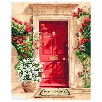 Pictură pe numere BrushMe Uși florale BS54168FC 50 x 40 cm / Verticală