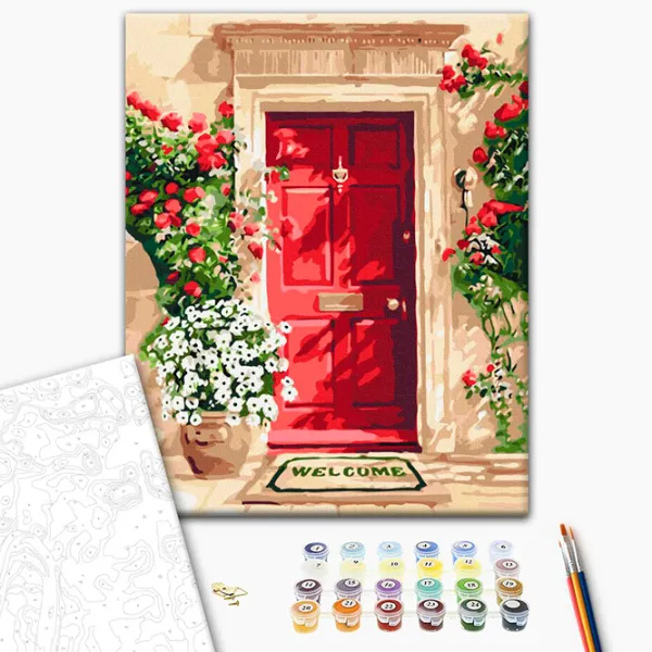 Pictură pe numere BrushMe Uși florale BS54168FC 50 x 40 cm / Verticală photo 2