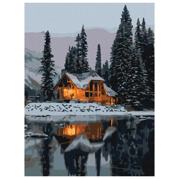 Pictură pe numere BrushMe Noapte de zăpadă RBS52498FC 40 x 30 cm / Verticală photo 1