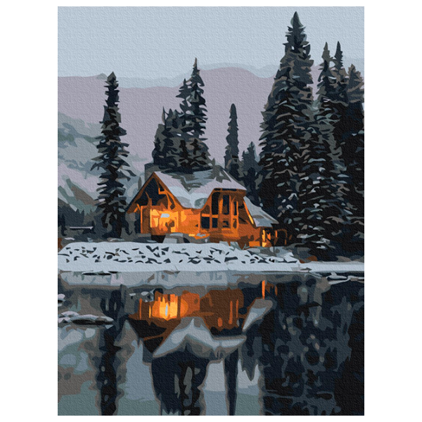 Pictură pe numere BrushMe Noapte de zăpadă RBS52498FC 40 x 30 cm / Verticală photo 1