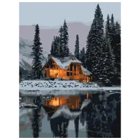 Картина по номерам BrushMe Снежная ночь RBS52498FC 40 x 30 cm / Вертикальная