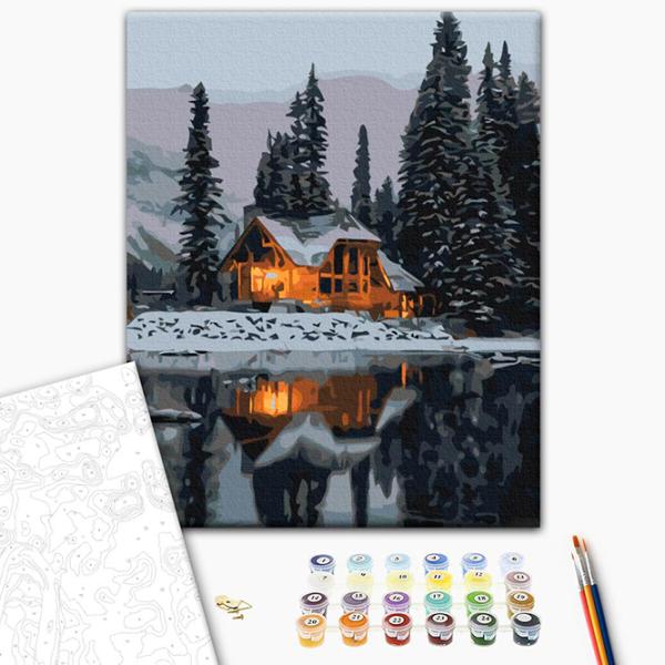 Pictură pe numere BrushMe Noapte de zăpadă RBS52498FC 40 x 30 cm / Verticală photo 2