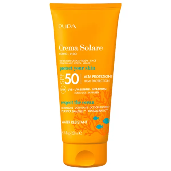 Cremă de protecție solară Pupa Sunscreen Cream SPF 50 Yellow / 0.2l photo 1 Cremă de protecție solară Pupa Sunscreen Cream SPF 50 Yellow / 0.2l photo 1