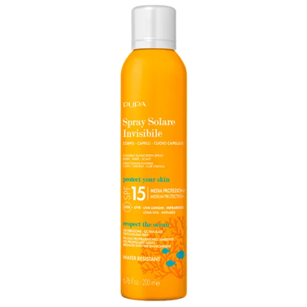 Spray de protecție solară Pupa Invisible Sunscreen Spray SPF 15 Yellow / 0.2l photo 1