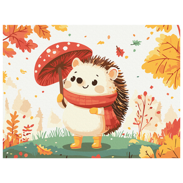 Картина по номерам BrushMe Осенний ёжик KBS0171FC 40 x 30 cm / Горизонтальная photo 1