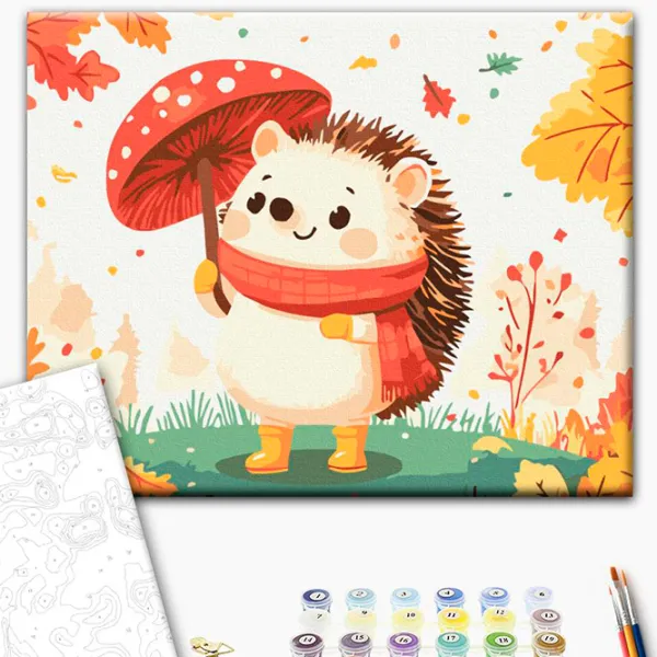 Картина по номерам BrushMe Осенний ёжик KBS0171FC 40 x 30 cm / Горизонтальная photo 2