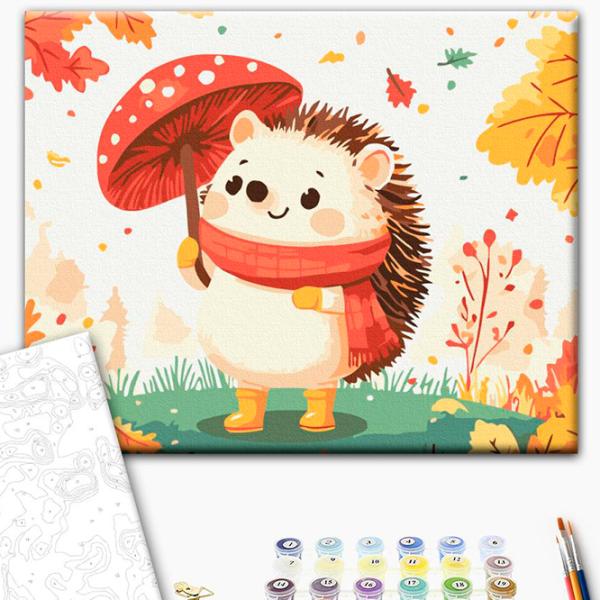 Картина по номерам BrushMe Осенний ёжик KBS0171FC 40 x 30 cm / Горизонтальная photo 2