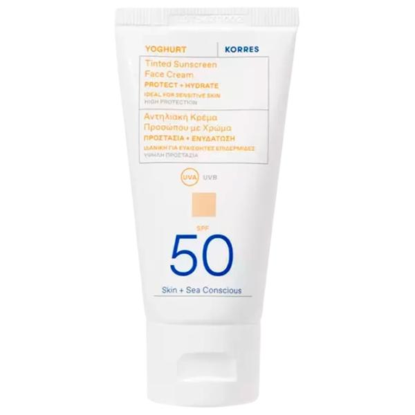Cremă de protecție solară KORRES Yoghurt Tinted Sunscreen Face Cream White / 0.05l photo 1 Cremă de protecție solară KORRES Yoghurt Tinted Sunscreen Face Cream White / 0.05l photo 1
