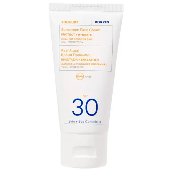 Cremă de protecție solară KORRES Yoghurt Sunscreen Face Cream White / 0.05l photo 1 Cremă de protecție solară KORRES Yoghurt Sunscreen Face Cream White / 0.05l photo 1