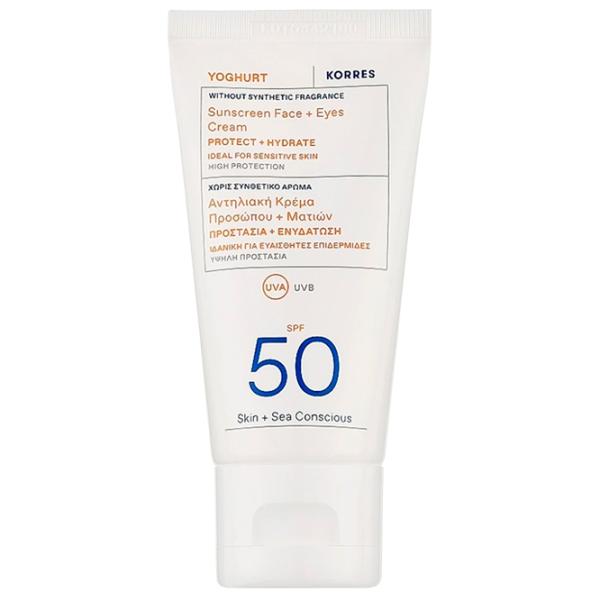 Cremă de protecție solară KORRES Yoghurt Sun Cream Face & Eyes White / 0.05l photo 1