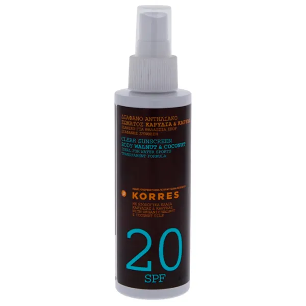 Spray de protecție solară KORRES Sunscreen Body Walnut + Coconut Brown / 0.15l photo 1 Spray de protecție solară KORRES Sunscreen Body Walnut + Coconut Brown / 0.15l photo 1