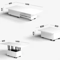 Кухонный стол раскладной Flat W 1000 ST 9 ДСП/ Белый photo 5