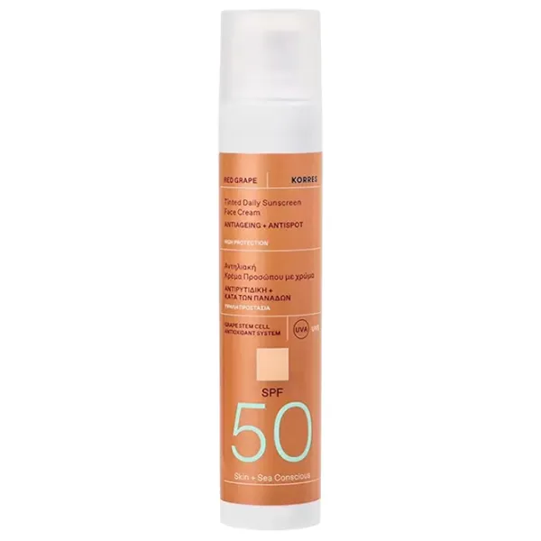 Spray de protecție solară KORRES Tinted Sunscreen Face Cream Red Grape Brown / 0.05l photo 1