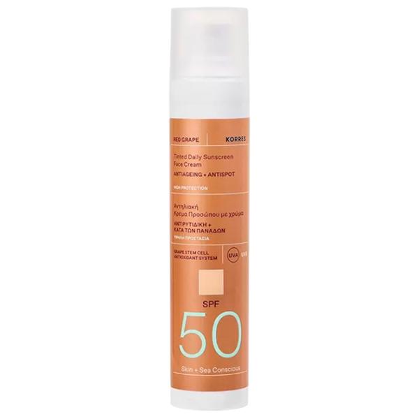 Spray de protecție solară KORRES Tinted Sunscreen Face Cream Red Grape Brown / 0.05l photo 1