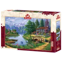 Puzzle Art Puzzle Lake Village 15+/ Numărul de piese: 1500