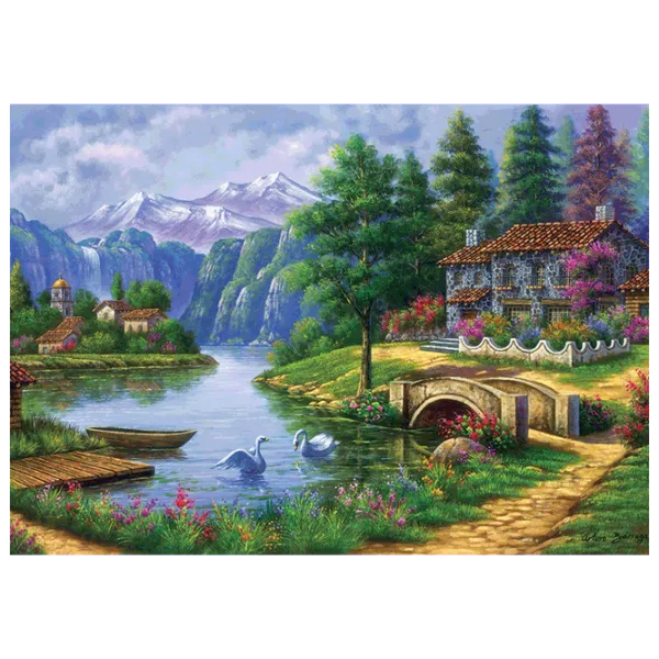 Puzzle Art Puzzle Lake Village 15+/ Количество деталей: 1500 photo 2
