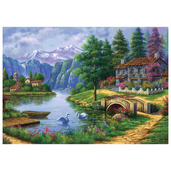 Puzzle Art Puzzle Lake Village 15+/ Количество деталей: 1500 photo 2