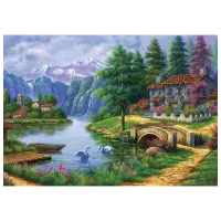 Puzzle Art Puzzle Lake Village 15+/ Количество деталей: 1500 photo 2