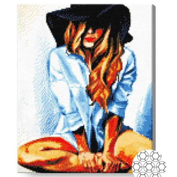 Мозайка Art Galery Premium Blonda misterioasă in palarie  /  photo 2 Мозайка Art Galery Premium Blonda misterioasă in palarie  /  photo 2