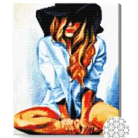Мозайка Art Galery Premium Blonda misterioasă in palarie / photo 2