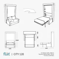 Canapea Flat KOSTAS (282017) Stofă / White photo 4