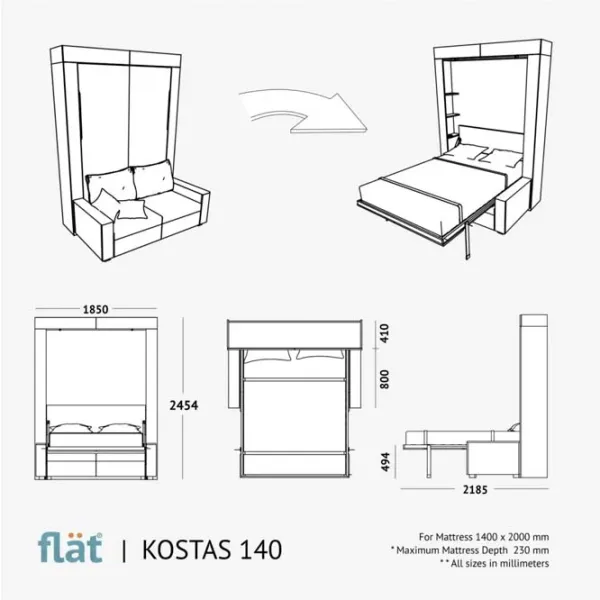 Диван Flat KOSTAS (282022) Ткань / Белый photo 5 Диван Flat KOSTAS (282022) Ткань / Белый photo 5